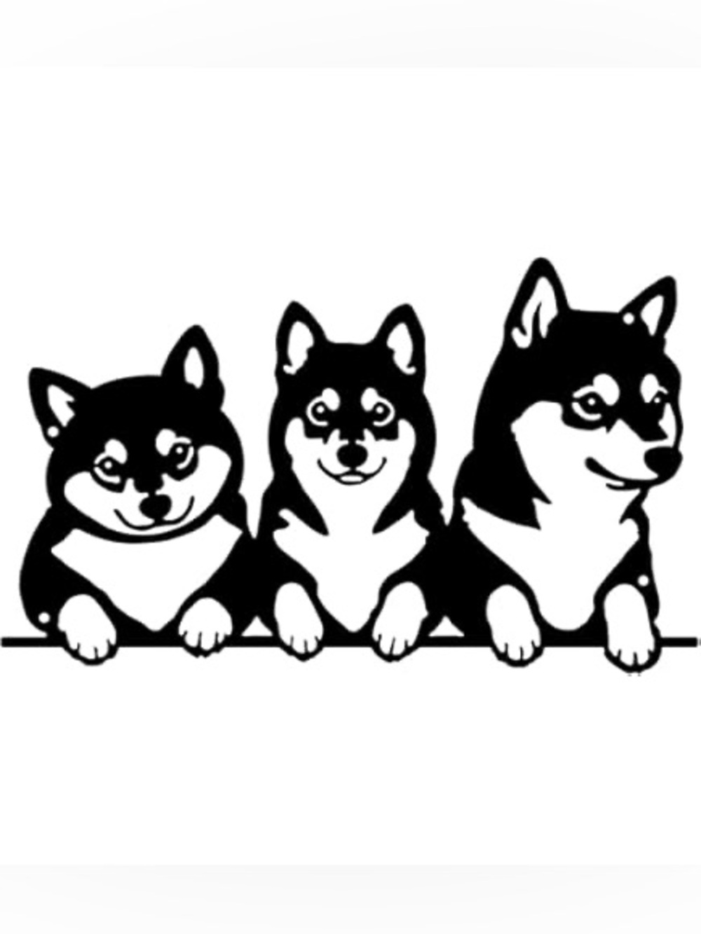 Black and White Dog Trio Graphic Metal Wall Decor - Pets Dog